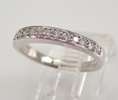 14K White Gold Diamond Wedding Ring Anniversary Band Stackable Size 4.75 - Picture 3 of 4