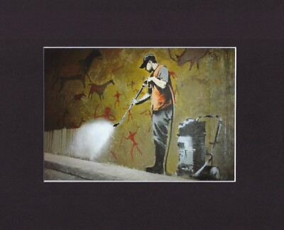 #ad #ad 8X10 Black Matted Print BANKSY * Graffiti Street Art Picture: High Pressure Wash $15.55