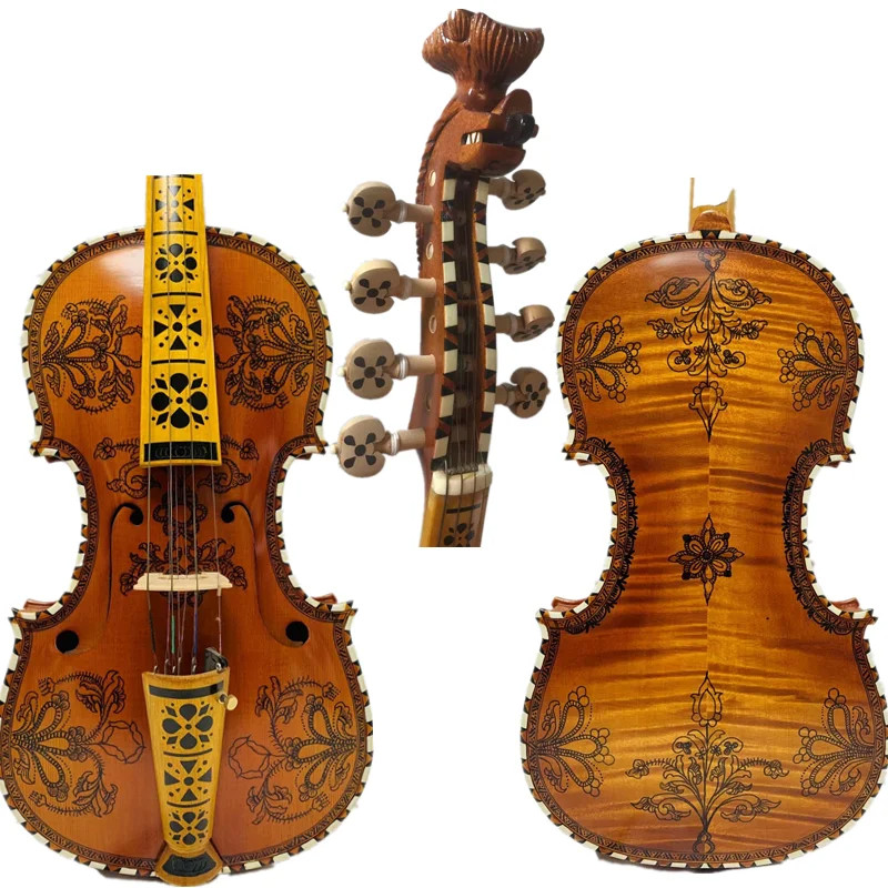 Hand made Norwegian fiddle, 4*4 strings Violin 4/4, Hardanger fiddle,Resonant