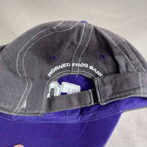 TCU Horned Frog Band Hat Men OS Purple Strapback Cap Texas Christian University - Picture 10 of 11