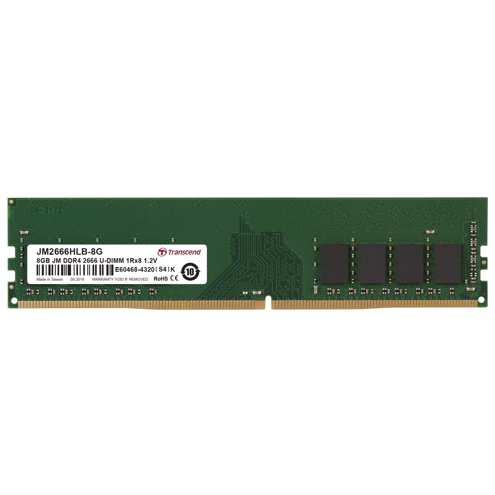 Transcend 8 GB JetRAM DDR4 2666Mhz U-DIMM 1Rx8 1Gx8 CL19 1.2 V
