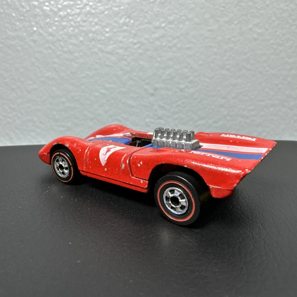 HOT WHEELS RED LINE FERRARI 312P ENAMEL RED FLYING COLORS  - Image 3 of 4