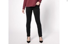 Belle by Kim Gravel Perfect Ponte Straight Leg Pant A623553 Black Size 6