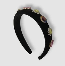 $35 Super Smalls Kids Girl's Black Velvet Crystal Headband