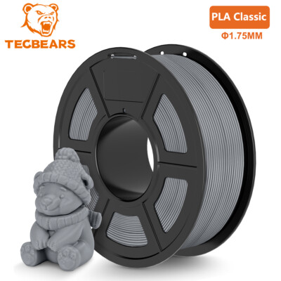 TECBEARS PLA 3D Printer Filament 600mm/s PLA Classic Filament 1.75mm 1KG Gray