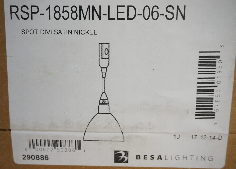 Holofote Besa Divi com haste 6" RSP-1858MN-06-SN cetim níquel 1X9Watt Mr16 - Imagem 3 de 4