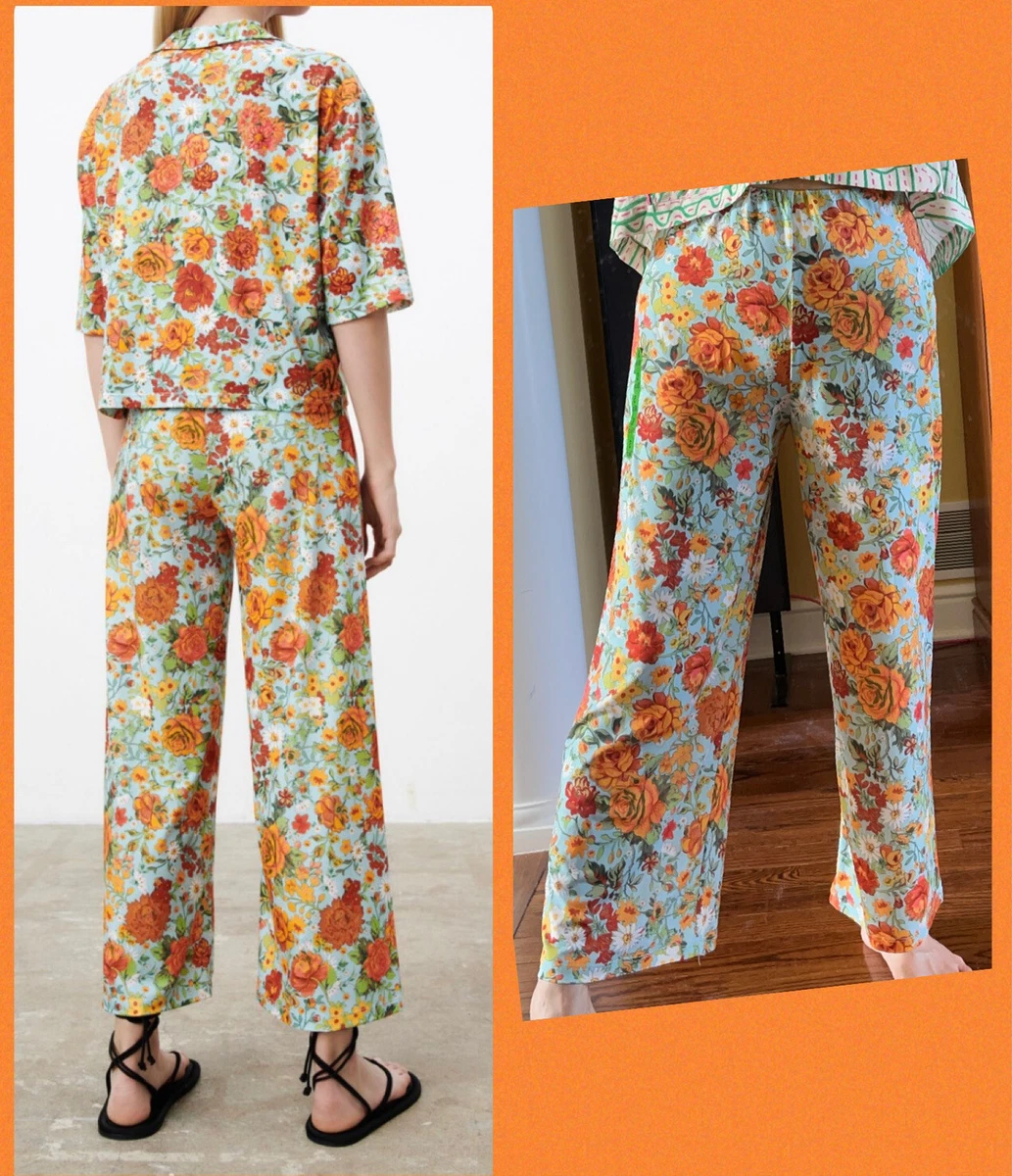 ZARA Flowy Floral Printed Pants Size S