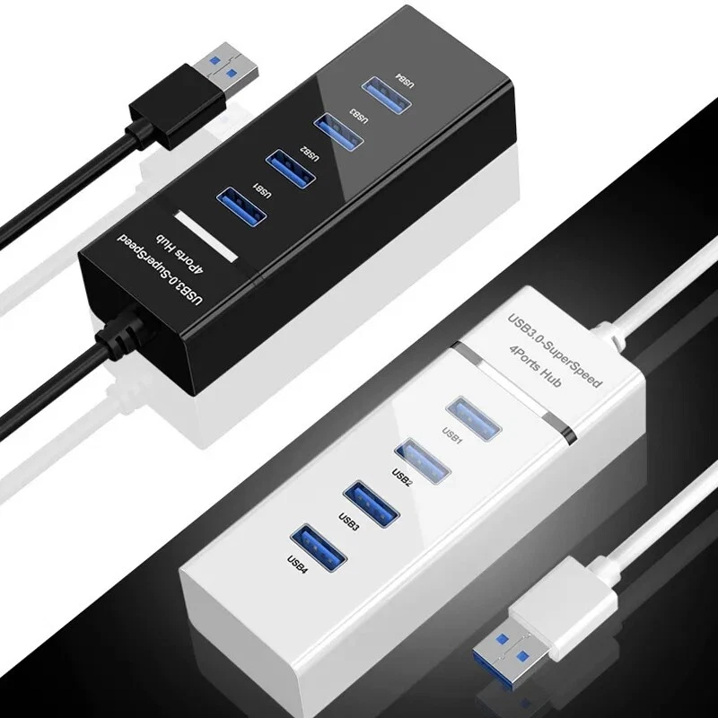 4-Port USB 3.0 Hub for Laptop & PC - High-Speed Data Transfer & Extra Ports