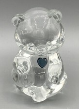 Vintage Fenton Bear Figurine with Blue Heart  Birthstone Paperweight “SEPTEMBER”