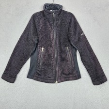 Columbia Fleece Jacket Kids 7/8 Black Full Zip Lined Warm Outdoor WG6193