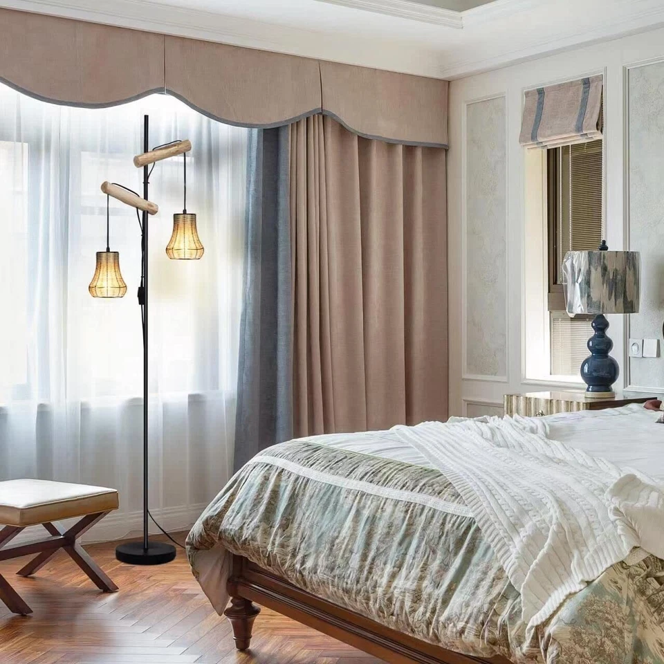 Lámparas de pie colgantes para sala de estar granja, lámpara de pie árbol con R... Foto 4 de 4