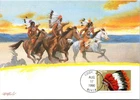 Dr Jim Stamps 25C Comanche American Indian Headdress First Day Issue Max Card