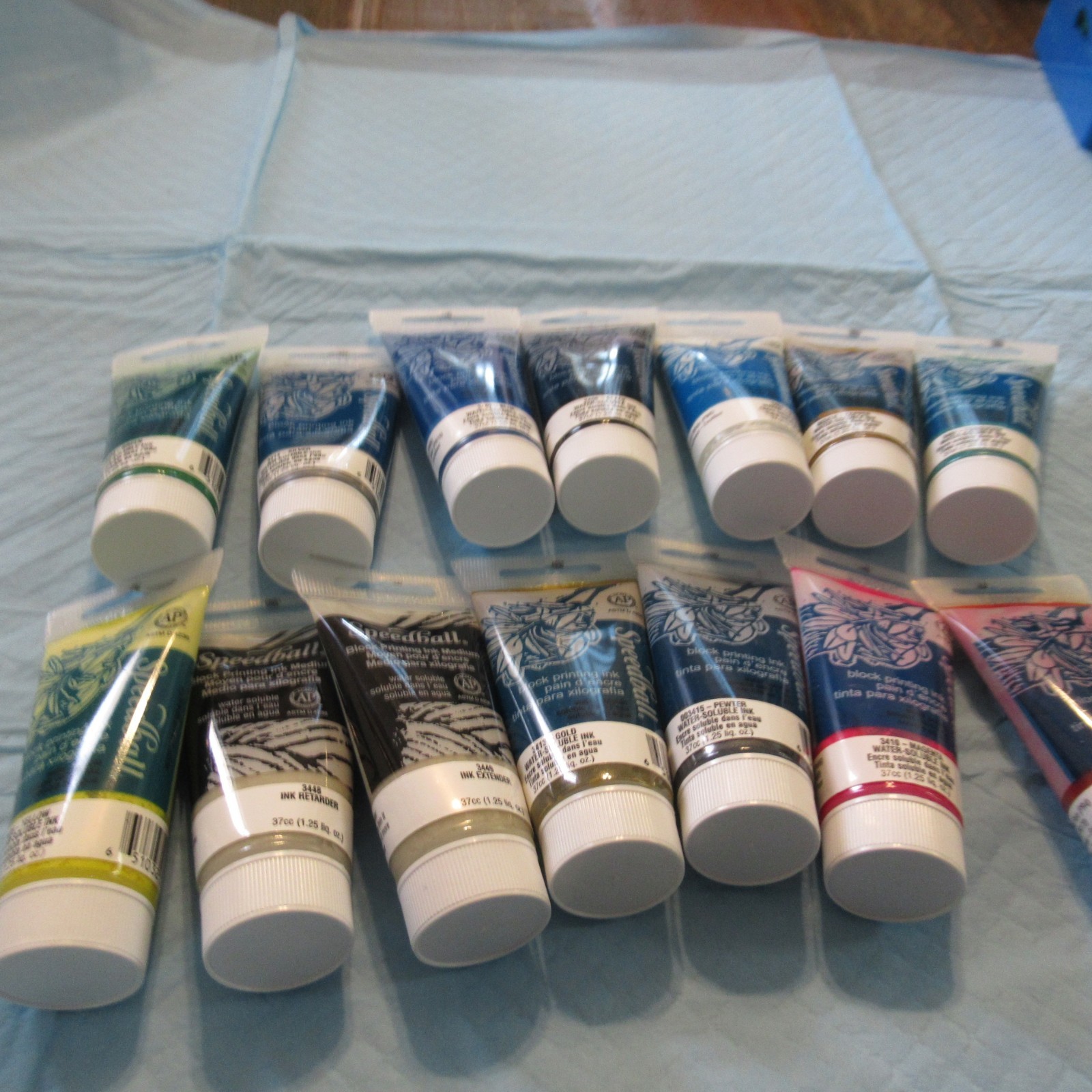 LOT OF 14 TUBES OF SPEEDBALL BLOCK PRINTING INK