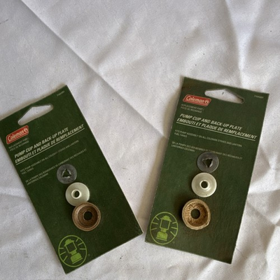 #ad 2 Coleman Lantern Pump Cups amp; Back Up Plates Replacement Kits 216A5091 216A309 $15.00