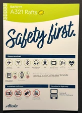 Alaska Airlines Airbus A321 Rafts Safety Card - 6/22