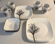 CORELLE Square TIMBER SHADOW 16-pc Dinnerware...