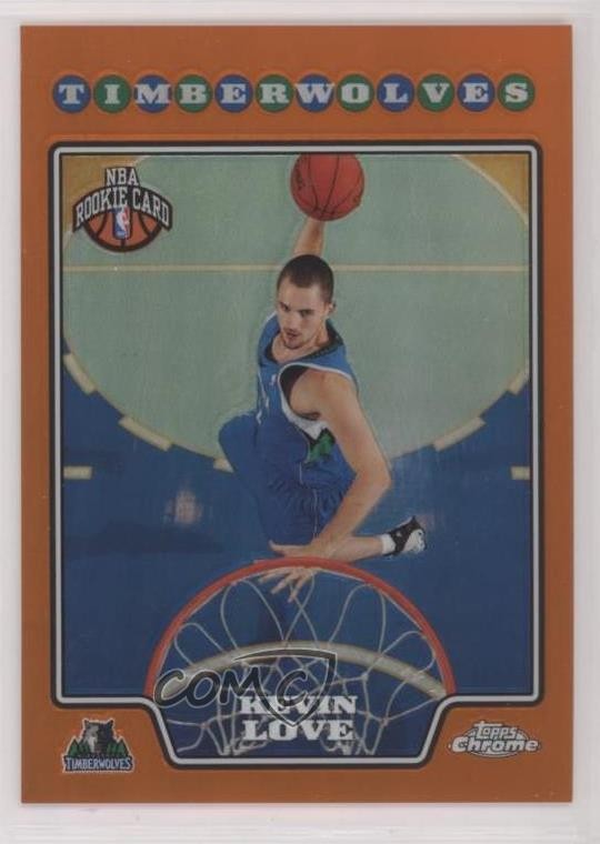 2008-09 Topps Chrome Orange Refractor 25/499 Kevin Love #185 Rookie RC 0c3