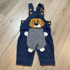Boys Infant Doggie Jean Overall 6-9 months Vintage Pinstripe