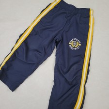 Vintage 2000s KIDS Basketball Mesh Lined Athletic Pants Boys XS Navy Yellow Zip
