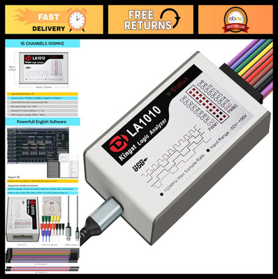 16-Channel USB Logic Analyzer 100MHz, PC Software for Windows, Mac & Linux