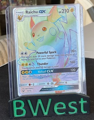 Raichu GX HP Secret Rare Rainbow 75 Shining Legends Pokemon TCG Card 2017