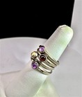 VINTAGE ESTATE 4-STACKABLE MULTI GEMSTONE BREATHTAKING RING-BANDS — photo 2