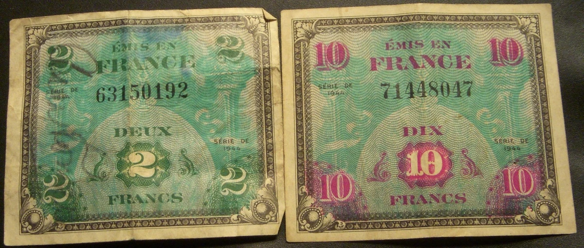 Circulated 1944 Year Military Currency French Paper Money for sale