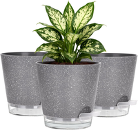 15Cm SelbstbewäSserungstopf- 3Er Set Blumentopf Plastik Mit Absorptionskern & Tr