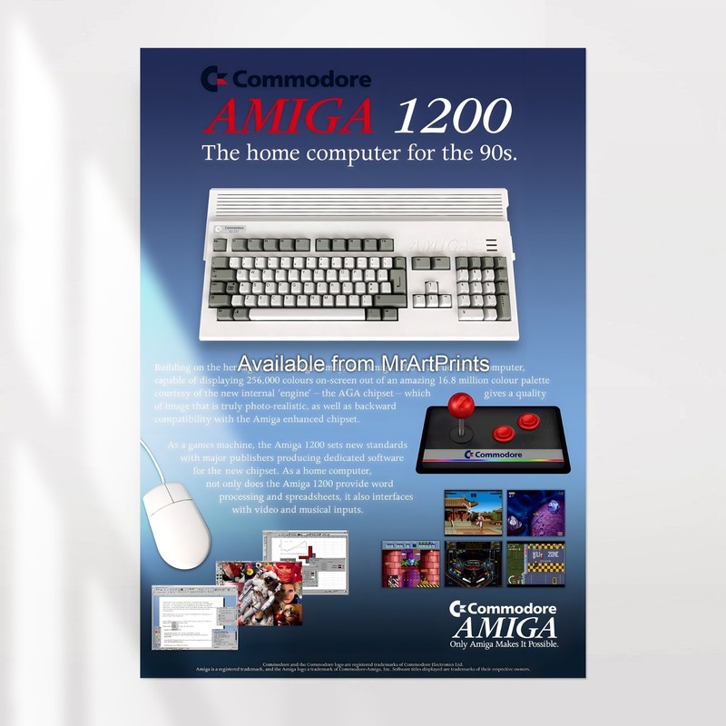 Commodore AMIGA 1200 POSTER Retro Video Game Advert Promo Art A4 A3 A2 A1 XL