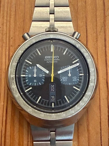 SEIKO BULL HEAD 0040 CHRONOGRAPH AUTOMATIC STEEL VINTAGE WRIST WATCH FOR MENs