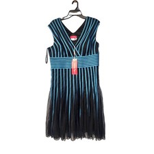 Dancing Queen Women's Green/Black V Neck Fit& Flare Short Sleeve Dress Size XXXL