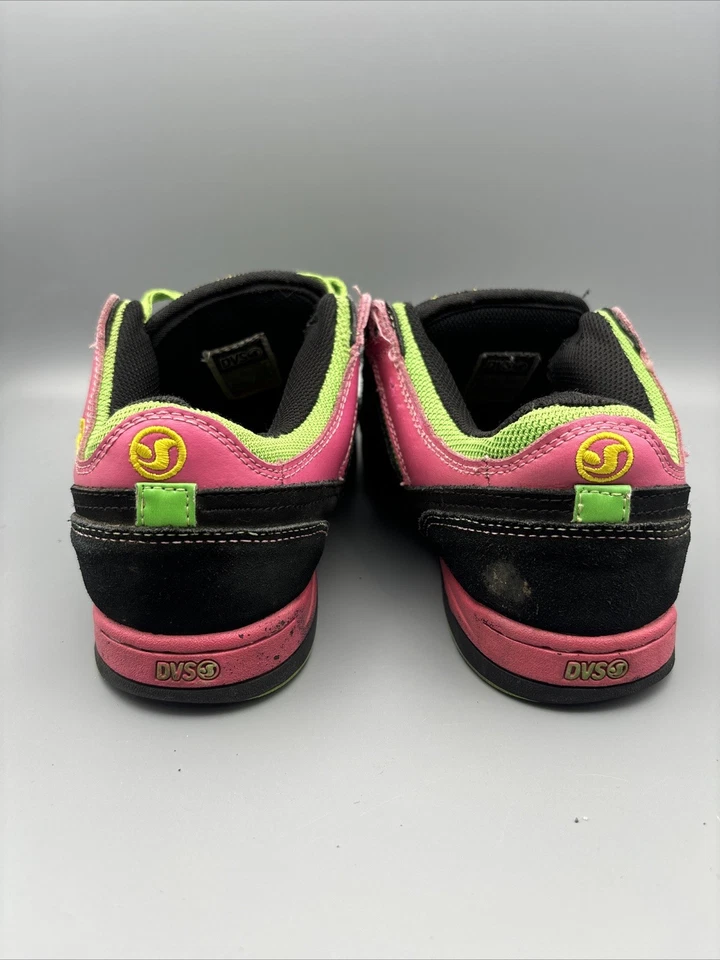 Vintage DVS Riker Skateboard Shoes Fat Tongue Women’s Size 8 Y2K Pink Green - Image 4 of 4