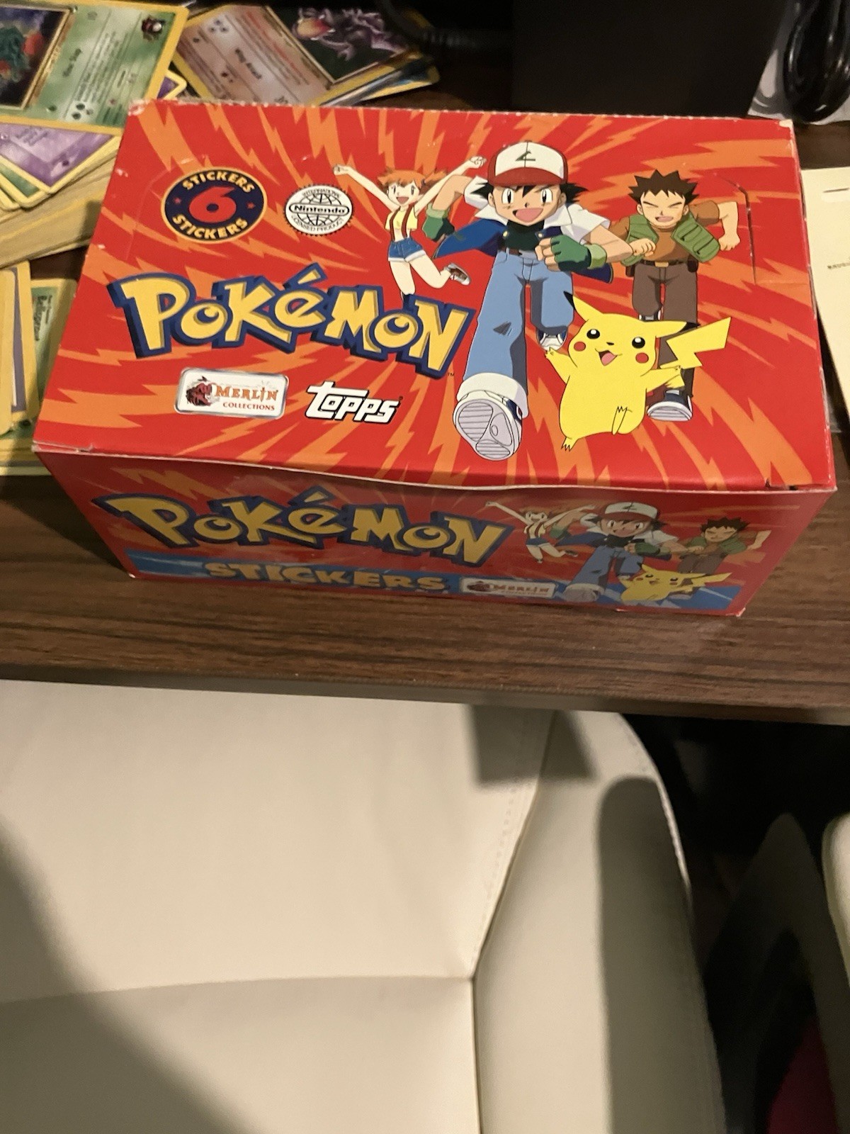 1999 Topps Merlin POKEMON MASSIVE Box-100 Factory Sealed Packs-600 Mint Stickers