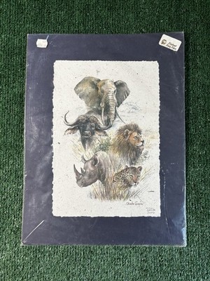 THE BIG FIVE Limited Edition Paint By Sheila Cooper #2354/3000 (South Africa)
