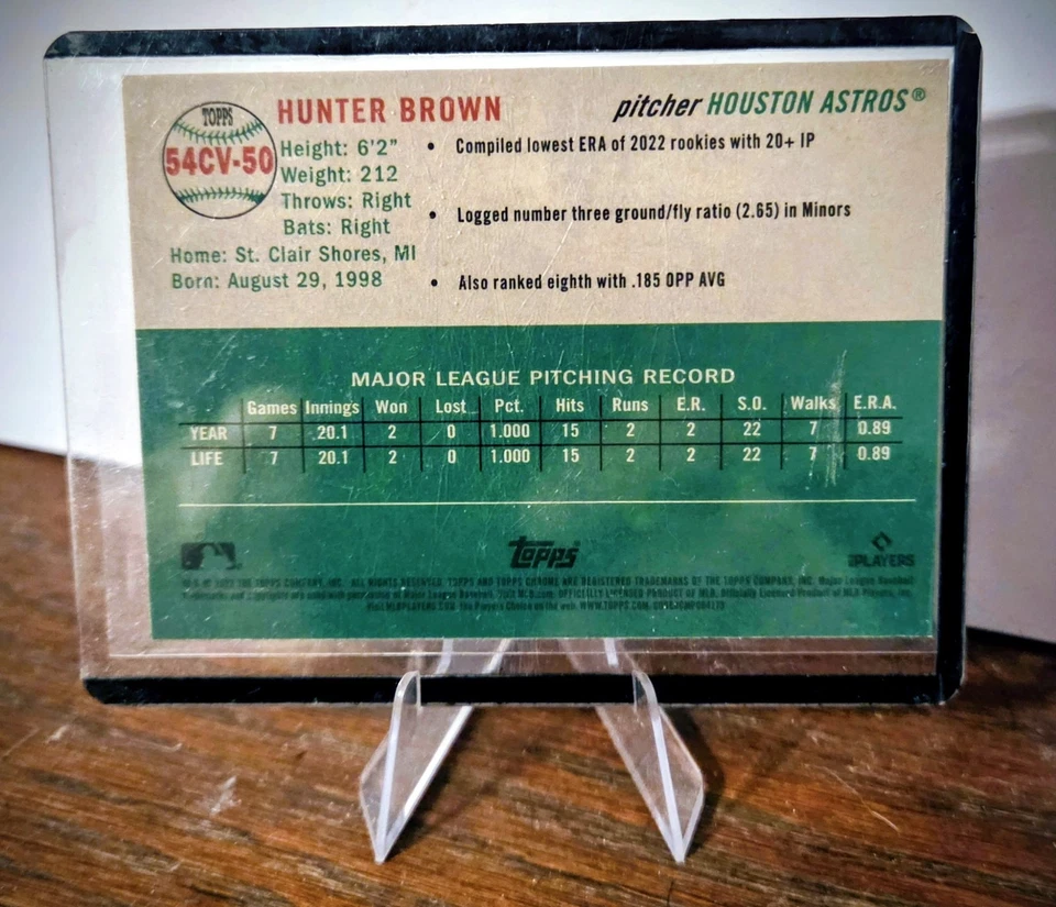 2023 Topps Chrome Platinum Anniversary - City Variations Hunter Brown RC - Image 2 of 2