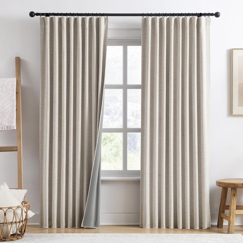 Extra Wide Curtains 90 Inch Long 2 Panels,Total 140 in Wide Boho Noise Reduct...