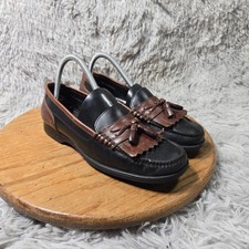 Weejuns Bass Mens Leather Loafers Mens Size 8M Tassel Kilt Brown Black Dual