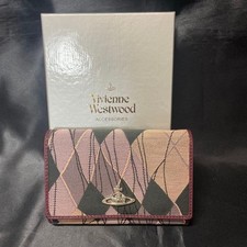 Vivienne Westwood Bifold Wallet New Argyle Rosa Color