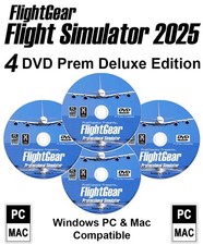 Pro Flight Simulator FlightGear 2025 DELUXE Edition Sim for Windows 11 10 PC DVD