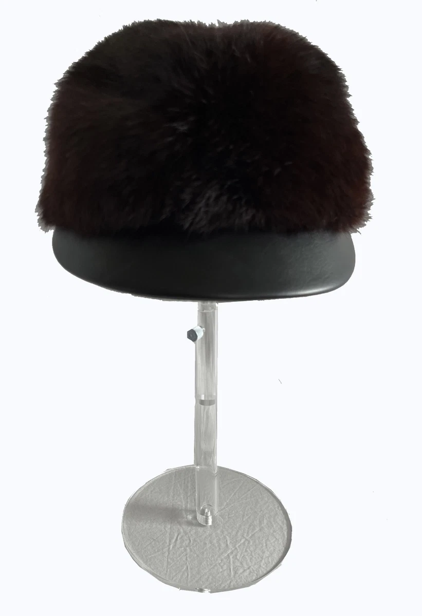 Vintage Y2K Express Black Rabbit Fur Pageboy Hat Satin Lined One Size Women main image 2
