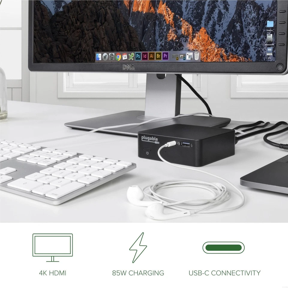 USB C Dock VESA Mount Compact with 85W Charging Thunderbolt 4/3 USB4 Compatib... - Image 3 of 4