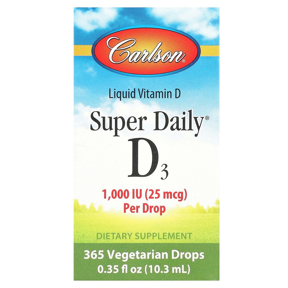 Carlson Labs Super Daily D3 1 000 IU 0 35 fl oz 10 3 ml Gluten-Free,