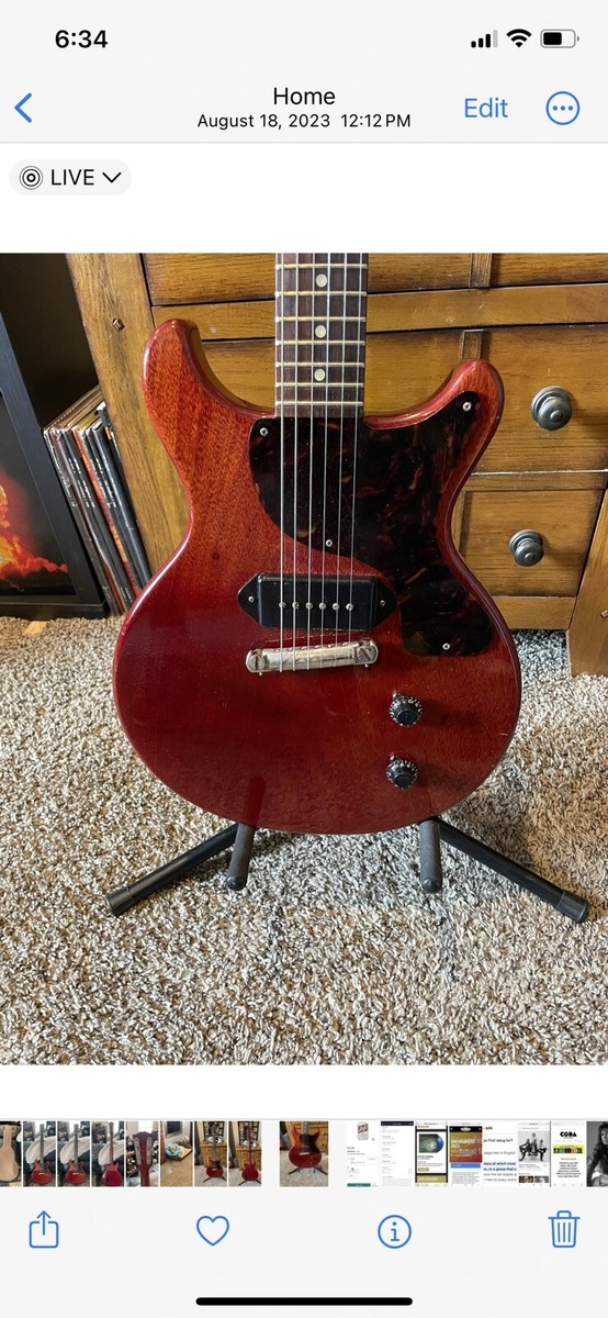 1959 Gibson Les Paul Junior Double Cut Cherry W/original Alligator