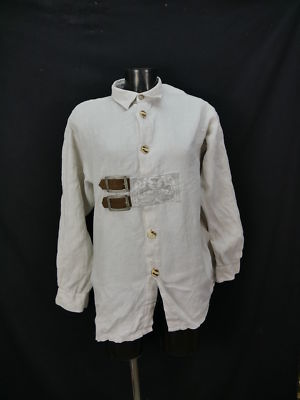 Size M costume shirt shirt Wallmann cream light linen deer embroidery TH1071