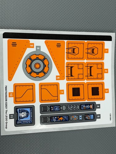 Sticker Sheet for LEGO Set 76193 The Guardians' Ship Orange Space Ship Decals - Picture 2 of 4