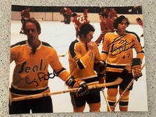 REGGIE LEACH CRAIG PATRICK SIGNED 1971-72 CALIFORNIA GOLDEN SEALS 8x10 PHOTO