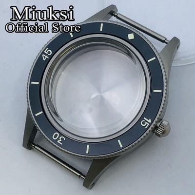 Miuksi 40mm retro watch case sapphire glass luminous bezel fit NH35 NH36 NH34