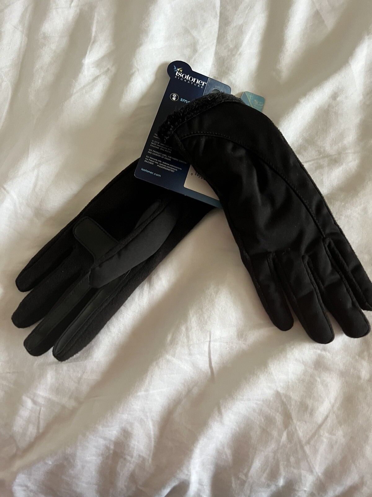 Women’s Isotoner Smart Touch Technology Black Gloves Size Small
