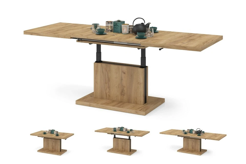 Couchtisch Wohnzimmertisch Astons 120x70  Höhenverstellbar mit Einlegeplatten 03 - Bild 2 von 4