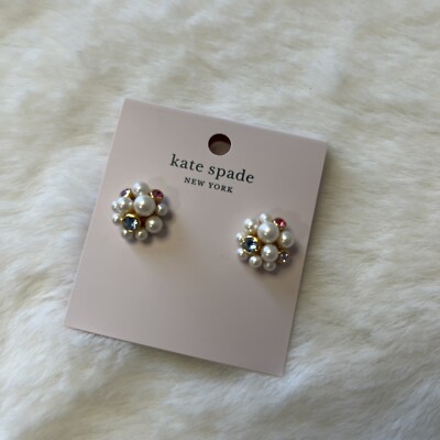 NWT Kate Spade Pearl Caviar Stud Earrings, Necklace  display picture 2